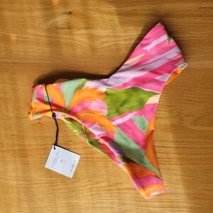 Skatie Melly Puka Bikini Bottom Medium Beach Sexy High Rise Multicolor Pink